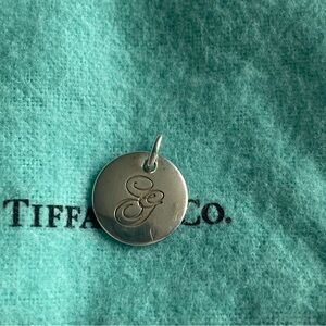 Tiffany Notes Alphabet disc charm pendant letter g